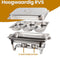 Alora Chafing Dish chrome 3 bakken per 4 - voedsel verwamer - voedsel warmhouden - met deksel - buffetwarmer - roestvrij staal - chrome - warmhoudplaat - bain maria - warmhoudbakken - Warmhoudschalen