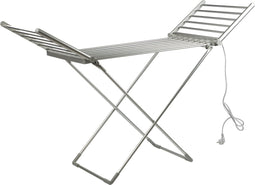 Alora elektrisch verwarmd droogrek - Zilver - 20 stangen - wasrek - inklapbaar - energiezuinig - verwarming - verwarmbaar - kindvriendelijk - wasknijper proof