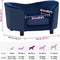 vidaXL - Hondenbank - 69x49x40 - cm - pluche - en - kunstleer - blauw