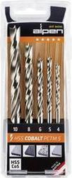 Alpen 0063300005100 Hout-spiraalboorset 5-delig 4 mm, 5 mm, 6 mm, 8 mm, 10 mm 1 stuk(s)