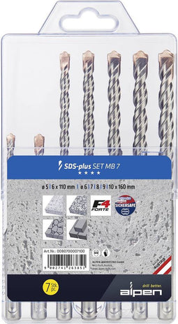 Alpen 0080700007100 Staal Beton-spiraalboren set 5 mm, 6 mm, 7 mm, 8 mm, 9 mm, 10 mm 1 set(s)