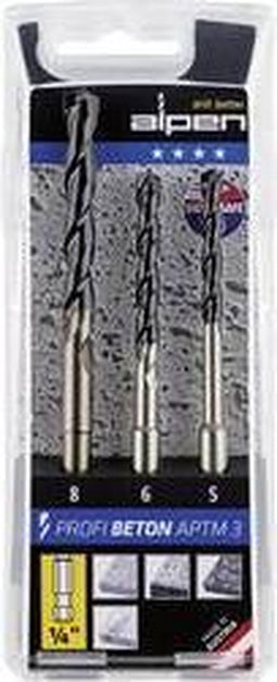 Alpen APTMS 3 0000101803100 Beton-spiraalboren set 3-delig 5 mm, 6 mm, 8 mm 1/4 (6.3 mm) 1 stuk(s)