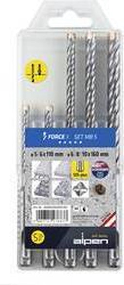 Alpen DS+ FORCE X MB 5 0080500005100 Beton-spiraalboren set 5-delig 1 stuk(s)
