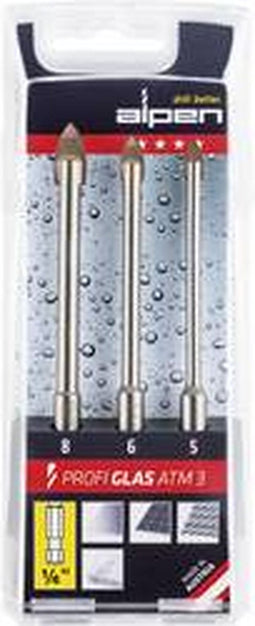 Alpen Profi Glas ATM 3 0028900003100 Glasboorset 3-delig 5 mm, 6 mm, 8 mm 1/4 (6.3 mm) 1 stuk(s)