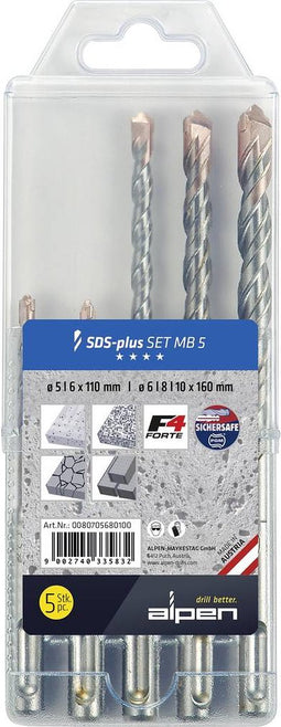 Alpen Set SDS Boren 5-10 mm - 5-delig
