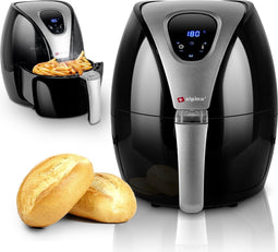 alpina Airfryer 2,4 L - Heteluchtfriteuse met Digitaal Display en Touch Control - 4 Personen - Air Fryer met Instelbare Temperatuur 80-200°C - Hetelucht Friteuse 1500 Watt