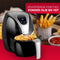 alpina Airfryer 2,4 L - Heteluchtfriteuse met Digitaal Display en Touch Control - 4 Personen - Air Fryer met Instelbare Temperatuur 80-200°C - Hetelucht Friteuse 1500 Watt