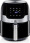 alpina Airfryer 4.5L- Heteluchtfriteuse voor 2 tot 4 Personen - Air Fryer met Instelbare Temperatuur van 80°C tot 200°C - Timer tot 60 Minuten - Hetelucht Friteuse 1400W - Zwart