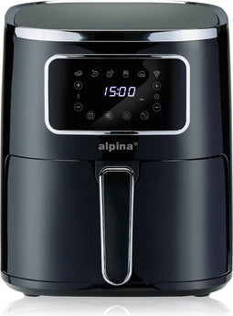 alpina Airfryer 4.5L- Heteluchtfriteuse voor 3 tot 4 Personen - Air Fryer met Digitaal Display - Instelbare Temperatuur van 80°C tot 200°C - Timer tot 60 Minuten - Hetelucht Friteuse 1450W