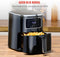 alpina Airfryer 4.5L- Heteluchtfriteuse voor 3 tot 4 Personen - Air Fryer met Digitaal Display - Instelbare Temperatuur van 80°C tot 200°C - Timer tot 60 Minuten - Hetelucht Friteuse 1450W