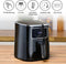 alpina Airfryer 4.5L- Heteluchtfriteuse voor 3 tot 4 Personen - Air Fryer met Digitaal Display - Instelbare Temperatuur van 80°C tot 200°C - Timer tot 60 Minuten - Hetelucht Friteuse 1450W