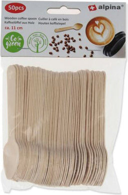 Alpina Bestek Houten Theelepel 11cm - 50 stuks