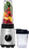 alpina Blender Smoothie Maker - Smoothie Blender 300W - Incl. Smoothie Beker 300ml en 600ml - 2 Snelheden en Pulserende Functie - Roestvrij Staal - Zilver/Zwart