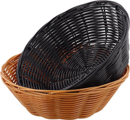 alpina Broodmandjes - 2 Stuks - Rieten Mandje - Bruin en Zwart