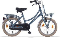 Alpina Cargo fiets - 16 inch - Steel Blue Matt - Transportfiets - Kinderfiets met rekje - Blauw