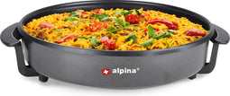 alpina Elektrische Hapjespan - Partypan - Anti-aanbak - 1500 Watt - Temperatuurregelaar - Ø 40 cm