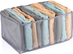 alpina Kleding Organizer - Kleding Opbergsysteem - 44 x 29 x 22 CM - Opbergbox met 9 Compartementen - Opvouwbaar - Grijs