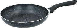alpina Koekenpan 28 cm - Hapjespan met Anti-Aanbaklaag - Skillet voor Alle Warmtebronnen - Ook voor Inductie - PFOA-Vrij - Marmer Coating - Zwart