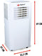 alpina Mobiele Airco - Airconditioner - Luchtontvochtiger - Ventilator met 3 Snelheden - 69 CM - 0,5 L Water Opvangbak - Afstandsbediening en Timer