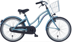 Alpina Ocean fiets - 20 inch - Dusk Blue Matt - Stadsfiets - Kinderfiets met mandje - Meisjesfiets - Blauw