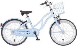 Alpina Ocean Meisjesfiets - 20 inch - Ice Blue Matt - Beach Cruiser - Kinderfiets met mandje - Blauw
