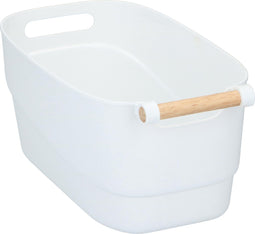 Alpina Opbergmandje - 33 x 18 x 15 cm - Kunststof - Houten Handvat