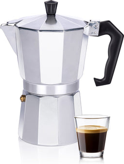alpina Percolator - Koffiemachine 270 ML - Koffieapparaat ?10 x 19 CM - 320 GR - Koffie Maken Zonder Elektriciteit - 1 Kop Per Keer Koffie Apparaat - Ook op Gas/ Halogeen/ Keramisch - Aluminium