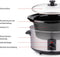 alpina Slowcooker 3.5L - Crockpot Slow Cooker met Warmhoudfunctie - Multicooker met Keramische Binnenpan en Glazen Deksel - 240W - RVS