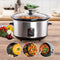 alpina Slowcooker 3.5L - Crockpot Slow Cooker met Warmhoudfunctie - Multicooker met Keramische Binnenpan en Glazen Deksel - 240W - RVS