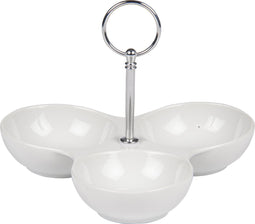 alpina Snack Dipschaal 3 Bakjes - Schaaltjes voor Snacks en Dips - Kommetjes Porselein