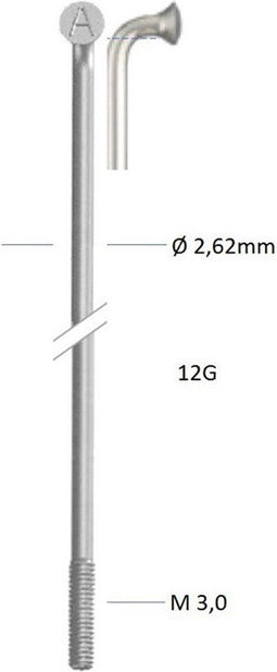 Alpina Spaak Zink 12-276 zonder nippel zilver (144st)