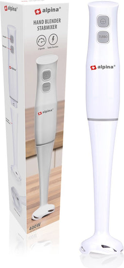 alpina Staafmixer - Handmixer Elektrisch 400W - Handmixers met 2 Snelheden - Vaatwasserbestendig - RVS