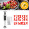 alpina Staafmixer HB6700F-N - Mixer met Maatbeker 700ML - Handmixer Elektrisch 1000W - 2 Snelheden en Turbo Functie - BPA-Vrij - Roestvrij Staal - Zwart/Zilver