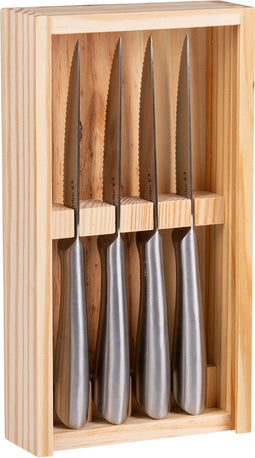 alpina Steakmessen in houten doos - RVS - In Bewaardoos - Steakmes 22,5 CM - RVS