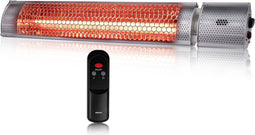 alpina Terrasverwarmer Infrarood Verwarming - Heater 2000W met Afstandsbediening - Hangend Model Plafond- of Wandmontage - Terrasheater IP55 Gecertificeerd - 2 Verwarmingsstanden - 67,5 x 10,5 x 7 cm