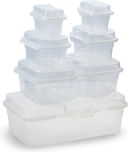 alpina Vershoudbakjes Set - met Deksel en Clipsluiting - 7 Stuks - 420 tot 4600 ML - Transparant