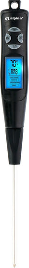 Alpina Vleesthermometer - Digitaal - Voorgeprogrammeerd - 2 Probes - RVS/ Zwart