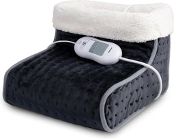 alpina Voetenwarmer Elektrisch - Voetverwarmer Voetverzorging - Elektrische Verwarming - Wasbare Voetenwarmer Pantoffel - 3 Warmtestanden - Donkergrijs