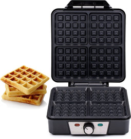 alpina Wafelijzer - Brusselse Wafels - Antiaanbaklaag - 4 Wafels - 1200W