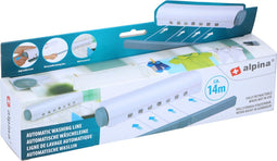 alpina Waslijn Uittrekbaar 14M - Ruimtebesparende Roldrooglijn - Oprolbare Waslijn Wandmontage - Wit