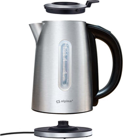 alpina Waterkoker - 230V - 2200W - 1,7 L - Temperatuur Instelbaar - RVS - Digitaal - Zilverkleurig