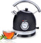alpina Waterkoker - Retro - 1.8 L - Ingebouwde Thermostaat - Droogkookbeveiliging - Transparante Waterpeilindicator -Theekoker - Zwart - 1850-2200W