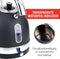 alpina Waterkoker - Retro - 1.8 L - Ingebouwde Thermostaat - Droogkookbeveiliging - Transparante Waterpeilindicator -Theekoker - Zwart - 1850-2200W