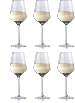 alpina Wijnglazen Witte Wijn - 6 Stuks Witte Wijnglazen - Wijnglas 37cl - Wijnglazen Set - Glazenset voor Diner - Wijn Glazen - Helder Glas