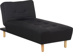 ALSTEN - Chaise longue - Zwart - Symmetrisch - Polyester