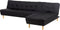 ALSTEN - Hoekslaapbank - Zwart - Linkerzijde - Polyester
