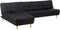 ALSTEN - Hoekslaapbank - Zwart - Rechterzijde - Polyester