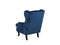 ALTA - Chesterfield fauteuil - Blauw - Fluweel