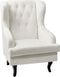 ALTA - Chesterfield fauteuil - Gebroken wit - Polyester