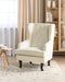 ALTA - Chesterfield fauteuil - Gebroken wit - Polyester
